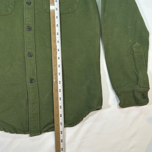 J. Crew Sportsmans Button Down Shirt Jacket Cotton Blend Olive Green Workwear XS - Picture 6 of 7
